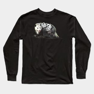 Whisker Wonderland Opossum Dreams, Tee Talk Triumph for Nature Devotees Long Sleeve T-Shirt